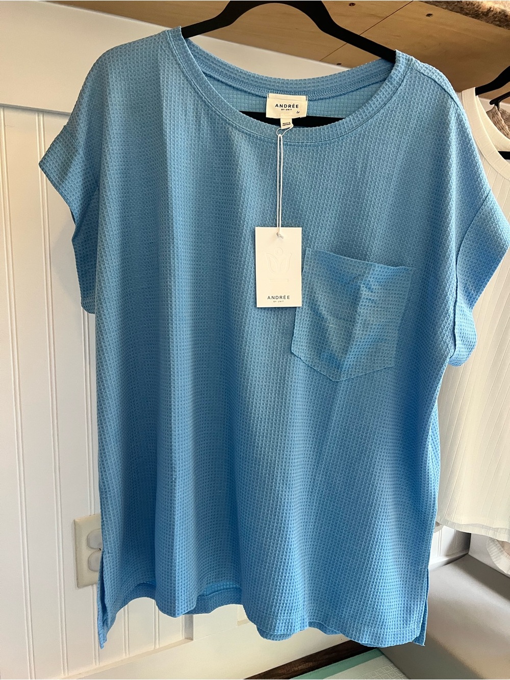 Andree Light Blue Waffle Pocket Tunic